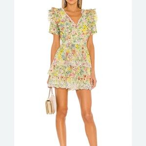LoveShackFancy Floral Lace Trim Dress